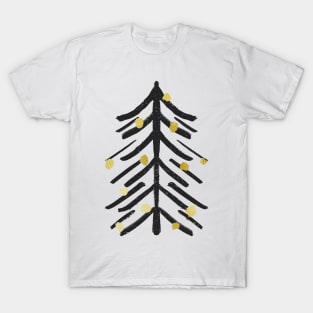 Black and gold Christmas tree T-Shirt